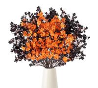 UXORSN Paquete de 10 Flores Artificiales de Halloween para Aliento de Bebé Flores Falsas de Seda de Tacto Real Ramos de Gypsophila Arreglos Florales para Jarrón Mesa Fiesta Decoración de Halloween