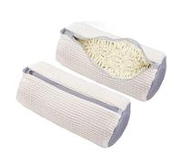 Uxreoib 2 Piezas Bolsas para Lavar Zapatillas en Lavadora, Reutilizable Malla 360° Bolsa Lavadora Zapatillas con Cremallera, Funda para Lavar Zapatos en Lavadora para Todo Tipo de Calzado, Blanco