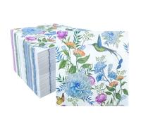 Uxreoib Paquete de 100 servilletas de papel reciclado suave, servilletas desechables florales para fiestas, catering y uso diario, ecológicas, compostables para el hogar, no blanqueadas,