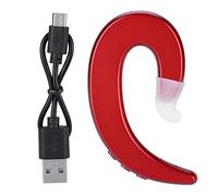 Uxsiya Auriculares Manos Libres con Gancho para la Oreja, Nivel IP X5, Impermeable, Compacto, Bluetooth inalámbrico, conducción ósea para conducción en oficinas de Negocios(Red)