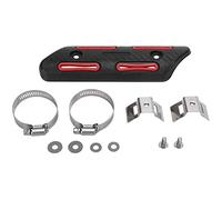 Uxsiya Protector de calor para tubo de escape, ABS, protección universal contra escaldaduras, diseño ligero, elegante, protección térmica para motocicletas de 4 tiempos, ATV, UTV (rojo)