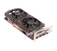 Uxsiya Tarjeta Gráfica RX 580, Tarjeta Gráfica 16 PCI Express 3.0 2 Ventiladores de Refrigeración de 256 bits para Oficina