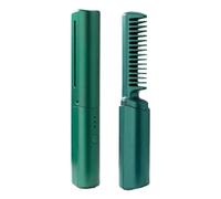 Uxsjakjsd 2 en 1 Plancha de Pelo Profesional InaláMbrica Peine Rizador Calentamiento RáPido Iones Negativos Alisado Rizador Herramientas de Peinado-C