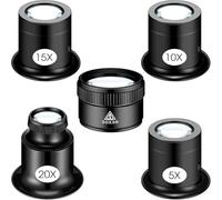 Uxsjakjsd 5 Lupas Monoculares para Joyeros con Lente de 30 X 36 Mm, Herramienta de Reparación Experimental para Relojes y Joyas.