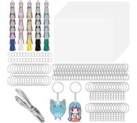 Uxsjakjsd Accessory For DIY Crafting Shrinky-Dink Keychain Kit-172Pcs Includes Chain, Key Ring, Jump Rings& Hole Punch