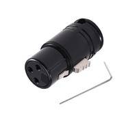Uxsjakjsd Adaptador de Soldadura para Micrófono XLR Compacto Hembra A Hembra, Conector XLR de 3 Pines con Carcasa Negra, Conector Hembra para Soldar.