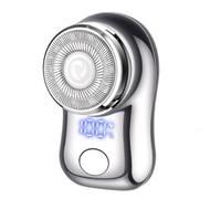 Uxsjakjsd Afeitadora Eléctrica para Barba con Pantalla Digital, Espiral de Acero Inoxidable, Recargable por USB, para Uso en Seco y Húmedo B