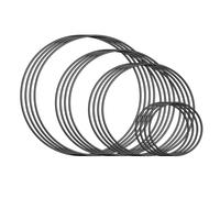 Uxsjakjsd Aros de Macramé Florales para Manualidades, 16 Aros de Metal para Proyectos de Bricolaje, Círculos de Metal Negro, Anillos Atrapasueños