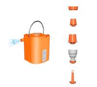 Uxsjakjsd Bomba de Aire Eléctrica con Luz de Camping de 3 Niveles para Colchón, Colchón Inflable y Aspiradora, Color Naranja.