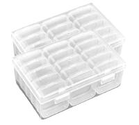 Uxsjakjsd Caja de Almacenamiento de Cuentas con 15 Rejillas, Organizador Transparente para Accesorios de Uñas con Tapa Abatible, Soporte Rectangular Portátil para Joyería y Manualidades.