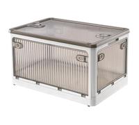 Uxsjakjsd Caja de Almacenamiento Plegable Impermeable con Ruedas, Gran Capacidad, Transparente, Apilable para Uso en Armarios y Organización del Hogar E