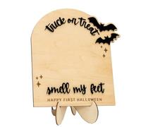 Uxsjakjsd Cartel de Madera para el Primer Halloween del - Recuerdo de Huella de Halloween - Decoración para la Habitación del y el Hogar