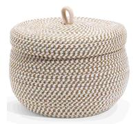 Uxsjakjsd Cesta Pequeña de Cuerda con Tapa. Cesta Redonda Tejida para Guardar Juguetes. Cesta Decorativa para Juguetes.
