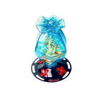Uxsjakjsd Comedero para Colibríes de Jardín para Exteriores, Paquete de 1, Paquete de Vidrio Soplado A Mano, Sirena del Océano y Azul
