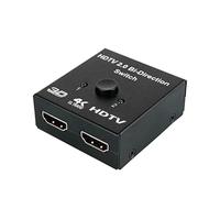 Uxsjakjsd Conmutador KVM Bidireccional 1x2/2x1 Compatible con, Divisor 4K, Conmutador Compatible con 2 Entradas 1 Salida para TV.