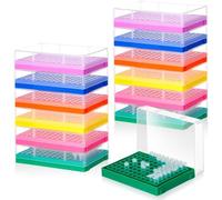 Uxsjakjsd Gradilla para Tubos de 12 Unidades para Microtubos de 0,2 Ml, 96 Orificios, Diseño de Rejilla de 8 X 12 Pulgadas, Incluye Tapa para Aplicaciones Industriales y de Laboratorio.