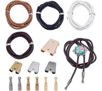 Uxsjakjsd Kit de 14 Piezas de Accesorios para Corbatas de Bolo, Kit de Repuesto de Puntas de Corbatas de Bolo, Accesorios de Hebilla para Corbatas de Bolo