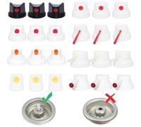Uxsjakjsd Kit de 24 Tapas y Boquillas para Aerosol: Adaptadores para Latas Macho, Boquillas para Aerosol y Control de PulverizacióN de Calidad ArtíStica.