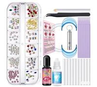 Uxsjakjsd Kit de Gemas para Dientes con Luz, 204 Piezas de Gemas para Hacer Tú Mismo, Ideal para Halloween, Navidad, Fiestas de Dientes, Hombres y Mujeres.