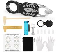 Uxsjakjsd Kit de Prueba de Monedas de Plata, Kit de Prueba de, Incluye Soporte para Monedas, Lupa, Magnético, Calibrador, Tapete de Medición