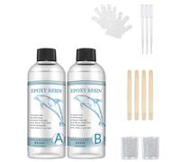 Uxsjakjsd Kit de Resina Epoxi Transparente 1:1 AB de Alta Definición Sin para Manualidades, 500 Ml