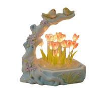Uxsjakjsd Lámpara de Noche con Forma de Tulipán, Funciona con Pilas, con Forma de Tulipán, Luz LED de Imitación, Hecha A Mano.