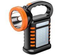 Uxsjakjsd Linterna COB de Alcance, Recargable con Energía Solar, 2 en 1, Banco de Energía y Luz de Trabajo para Acampar, Exteriores, Emergencia, Color Naranja.