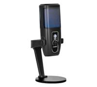 Uxsjakjsd Micrófono de Condensador USB para Juegos de Escritorio, RGB, Cabezal Grande, Plug & Play, Ideal para Streaming y Podcasting.