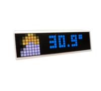 Uxsjakjsd Mini Pantallas LED, Relojes con Información Meteorológica, Acciones, Criptomonedas, Bitcoin, Forex, Precio, Escritorio, Matriz de Puntos, Pantalla, WiFi B