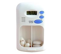 Uxsjakjsd Mini Pastillero Portátil con Temporizador y Recordatorio, Organizador Electrónico con Pantalla LED, Estuche para Medicamentos, Reloj y Recordatorio.