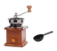 Uxsjakjsd Molinillo de Café Manual con Cuchara, Mini Molinillo Vintage de Madera para Preparar Café de