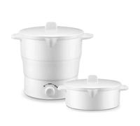Uxsjakjsd Olla de Silicona Plegable Multiportátil para Viajes, Hervidor Eléctrico, Olla Caliente, Hervidor de Agua para Acampar, Enchufe Europeo.