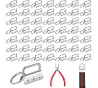 Uxsjakjsd Paquete de 50 Cordones en de 32 mm con Herrajes para, de Pinza, Cordones en para Crear Cordones y Pulseras DIY.