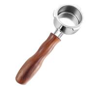 Uxsjakjsd Portafiltro Sin Fondo de 51 mm con Rejilla de Disco, Portafiltro de Espresso Profesional de Acero Inoxidable de 3 Aspas