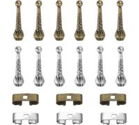 Uxsjakjsd Puntas de Corbata de Bolo de Aleación, 18 Piezas, Tapas de Extremo de Repuesto y Cierres Deslizantes, Kit para Encontrar Ropa, Decoración, Proyectos de Manualidades de Bricolaje C