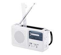 Uxsjakjsd Radio FM/con Manivela, Autoalimentada, Portátil, Multifuncional, de Emergencia, con Linterna, Color