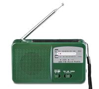 Uxsjakjsd Radio FM/con Manivela, Autoalimentada, Portátil, Multifuncional, de Emergencia, con Linterna Verde.
