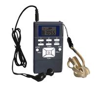 Uxsjakjsd Radio FM Digital Mini Altavoz Receptor Portátil Pantalla Reproductor de Música de Banda Única Pantalla LED Gris Plateado