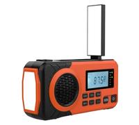 Uxsjakjsd Radio Meteorológica de Emergencia con Manivela Solar, Radio Portátil SW/Am/FM con Linterna de 3 LED y Batería Externa de 4000 MAh.