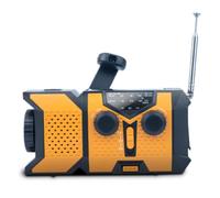 Uxsjakjsd Radio Solar de Manivela con Linterna LED, Radio Meteorológica Am/FM/NOAA, Batería Externa de 2000 MAh para Cargar el Teléfono en Caso de Emergencia.