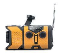 Uxsjakjsd Radio Solar de Manivela con Linterna LED, Radio Meteorológica Portátil Am/FM/NOAA con Cargador de Teléfono Móvil de 2000 MAh.