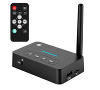 Uxsjakjsd Receptor y Transmisor de Audio Bluetooth con Tecnología NFC, USB, Tarjeta TF, Reproducción de Música, Entrada Auxiliar, Amplificador de Audio, Adaptador Estéreo Inalámbrico.