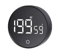 Uxsjakjsd Reloj Magnético de Cuenta Regresiva para Cocina, Temporizador Digital Manual, Reloj de Escritorio, Cronómetro para Ducha, Estudio, Color Negro.