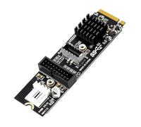 Uxsjakjsd Tarjeta de Expansión Adaptadora M.2 M Key PCIe A USB 3.1 Tarjeta de Expansión Adaptadora M.2 M Key NVME PCIe A USB 3.1 Tipo C+19/20 Pines M.2 PCIe A USB