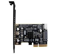 Uxsjakjsd Tarjeta de Expansión PCI-e A Type-e Tarjeta de Expansión PCIE X4 A Type-e USB 3.2 de 20 Gbps para Adaptador de Montaje en Panel Frontal Tipo C