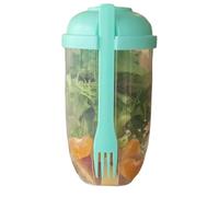 Uxsjakjsd Vaso de Ensalada para Desayuno, Vaso de Yogur con Cuchara y Tapa, Vaso de Ensalada Portátil Multifuncional de Gran Capacidad, Color Verde.