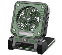 Uxsjakjsd Ventilador Eléctrico Solar de 20000 MAh con Luces LED para Tiendas de Campaña, para Acampar en Coche y Carga USB y Solar para Senderismo y Pesca. Verde