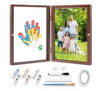 Uxsjakjsde Fotos con Huella de Mano, Kit de Recuerdo Familiar para Manualidades, Regalos para Mamás Primerizas, Bebés y Padres Primerizos (Marrón)
