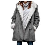 Uxxnjfg Abrigo Invierno con Capucha Sudadera Forro Polar Mujer Rebajas Navidad Ropa Deportiva 2024 Acolchada Chaqueta Regalos Parka Festival Outfit (Gris, L)
