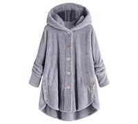 uxxnjfg Abrigo Mujer Invierno Tallas Grandes Parka Forro Polar Mujer Rebajas Cremallera Ropa Mujer Otoño 2024 Navidad Chaqueta Regalos Originales para Mujer Sudaderas Abrigo(Gris,L)
